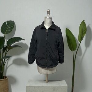 L.L. Bean Women's Black Full Zip Reversible Mixed Media Jacket With Pockets S